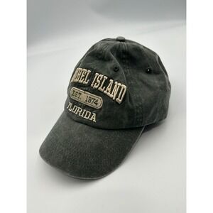 Sanibel Island Florida Est 1974 Embroidered Hat Charcoal Gray Cotton DK Cap